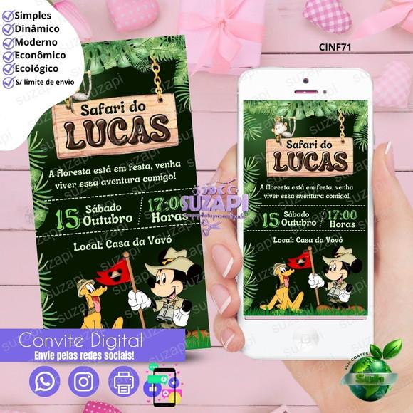 Convite Mickey Digital Virtual Whatsapp