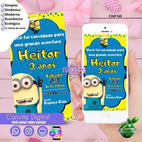Convite Mínimos Digital Virtual Whatsapp