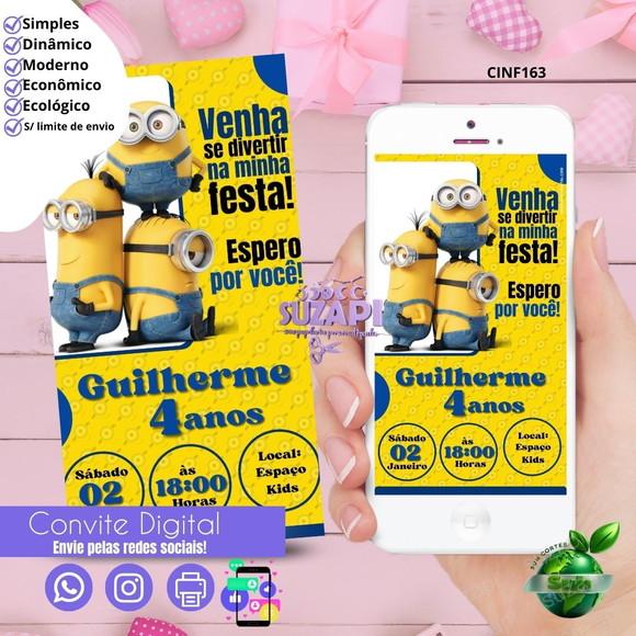 Convite Mínimos Digital Virtual Whatsapp