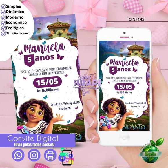 Convite Mirabel Madrigal Encanto Digital Virtual Whatsapp