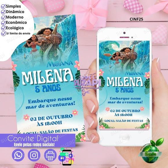 Convite Moana Digital Virtual Whatsapp