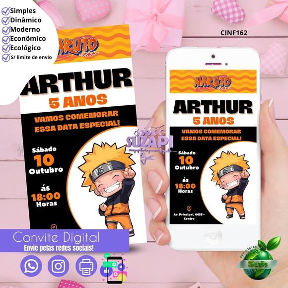 Convite Naruto Digital Virtual Whatsapp