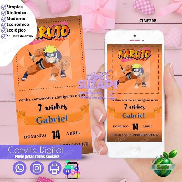 Convite Naruto Digital Virtual Whatsapp