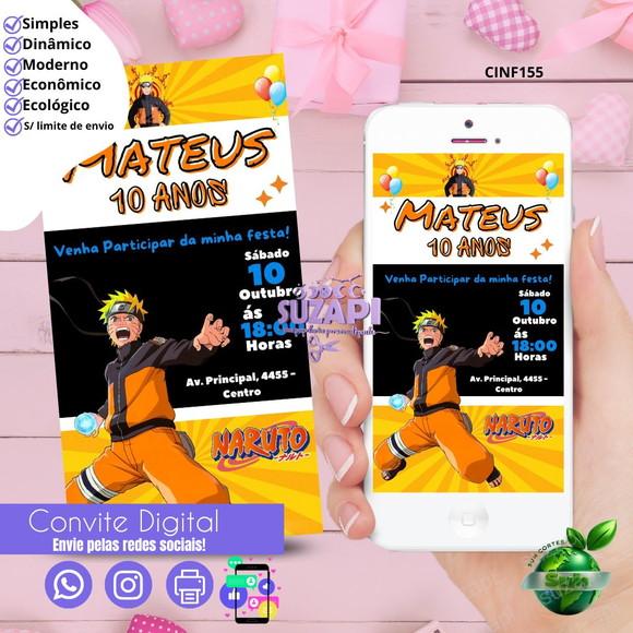 Convite Naruto Digital Virtual Whatsapp