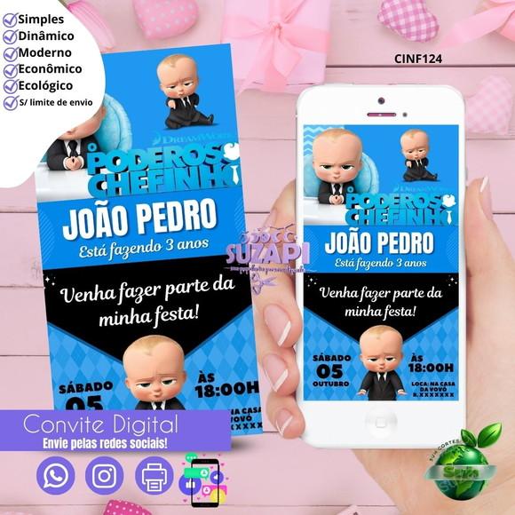 Convite o Poderoso Chefinho 2 Digital Virtual Whatsapp