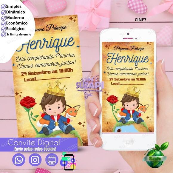 Convite Pequeno Príncipe Digital Virtual Whatsapp