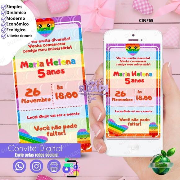 Convite Pop It Digital Virtual Whatsapp