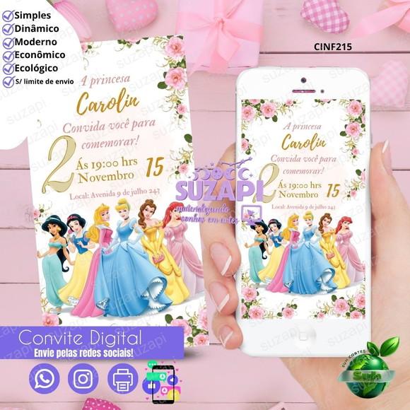 Convite Princesas Digital Virtual Whatsapp