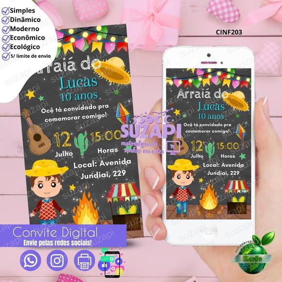 Convite São João Digital Virtual Whatsapp