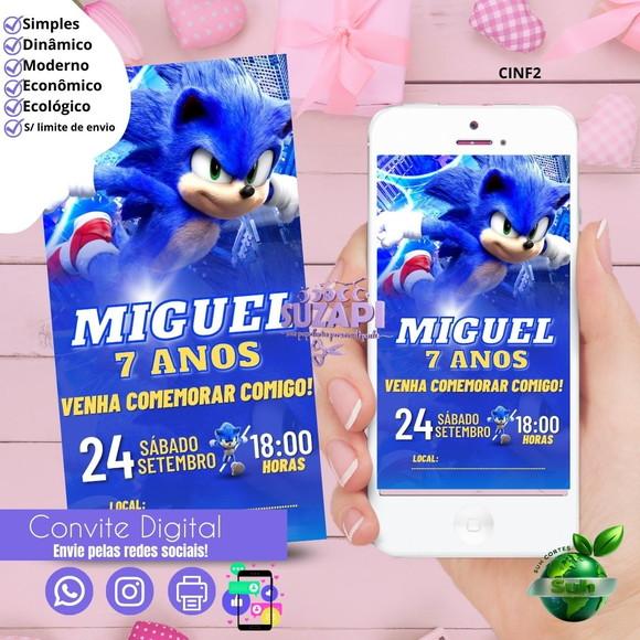 Convite Sonic 2 Digital Virtual Whatsapp