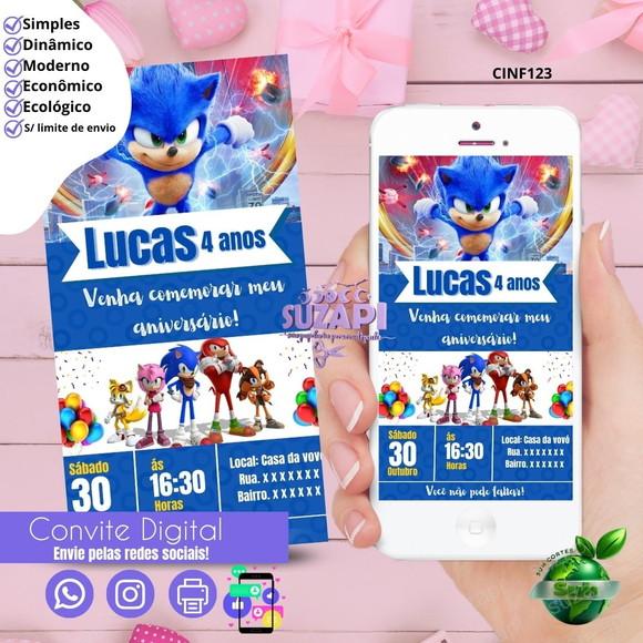 Convite Sonic 4 Digital Virtual Whatsapp