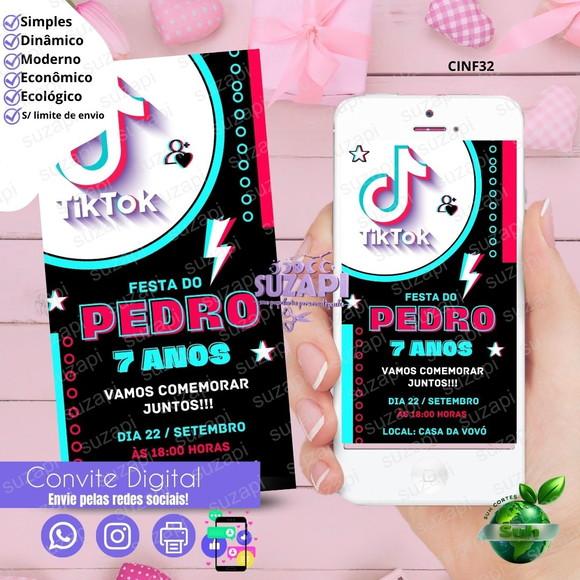 Convite Tiktok 3 Digital Virtual Whatsapp