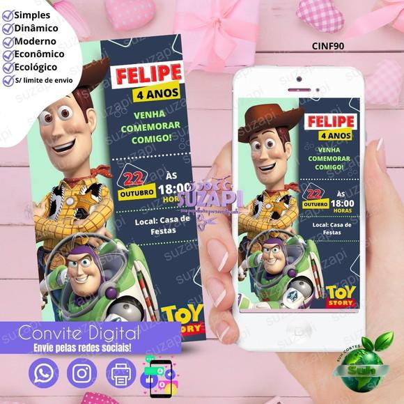Convite Toy Story 2 Digital Virtual Whatsapp