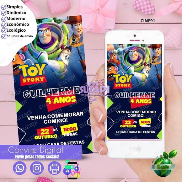 Convite Toy Story 3 Digital Virtual Whatsapp
