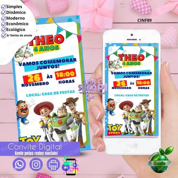Convite Toy Story Digital Virtual Whatsapp