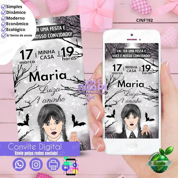 Convite Wandinha Digital Virtual Whatsapp