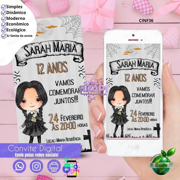Convite Wandinha Digital Virtual Whatsapp