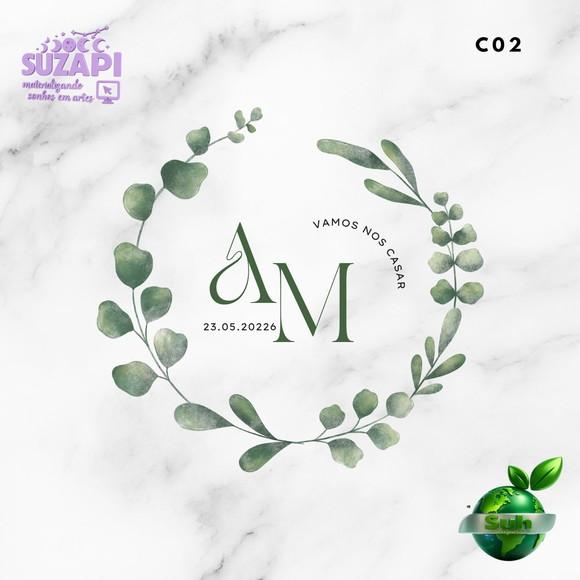 Logotipo / Monograma de Casamento Verde Oliva