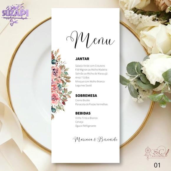 Menu Floral 10x29cm