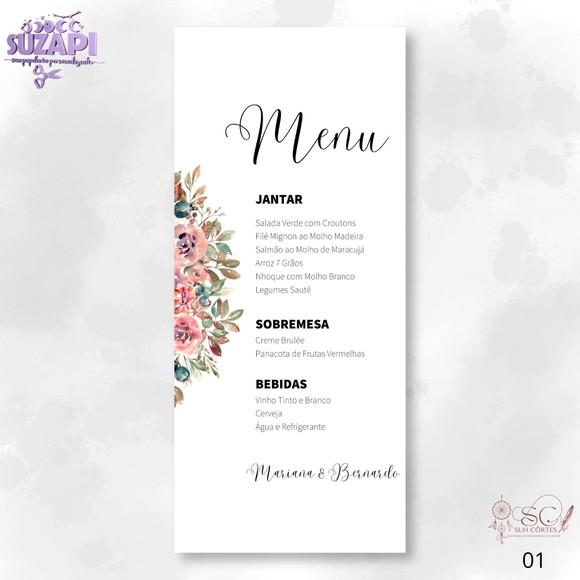 Menu Floral 10x29cm