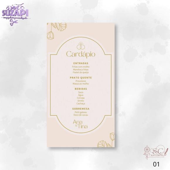 Menu Dourado 9,5x21cm
