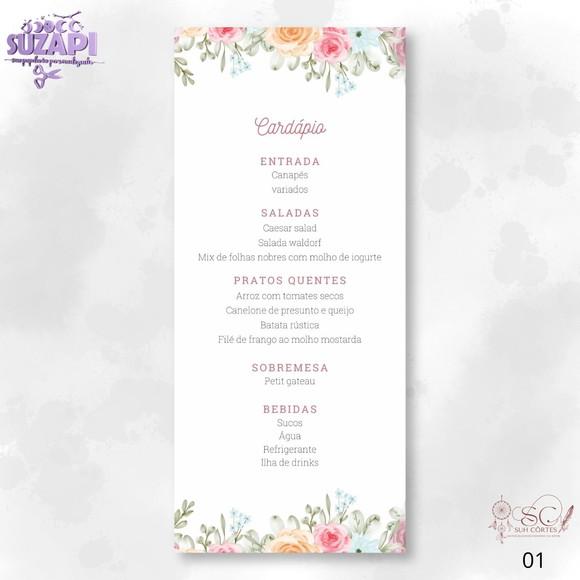 Menu Floral Candy 10x29cm