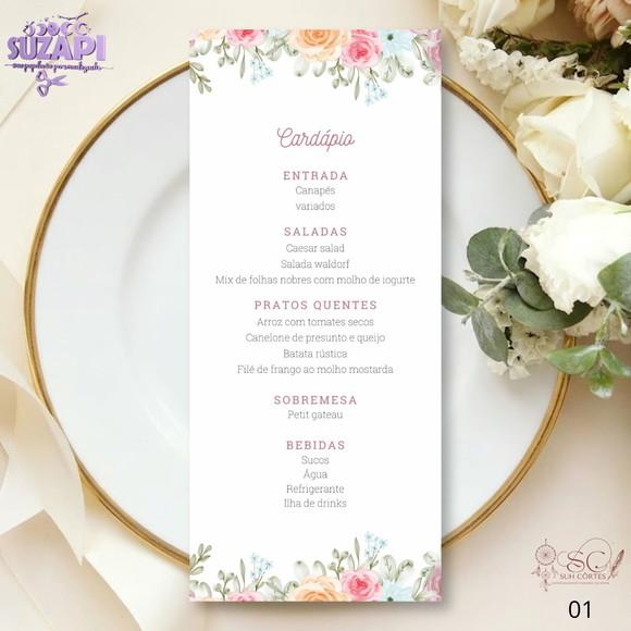 Menu Floral Candy 10x29cm