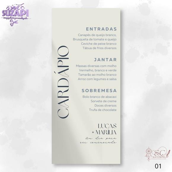 Menu Minimalista 10x29cm