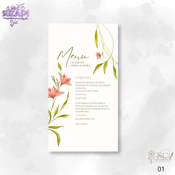 Menu Salmão com Verde 9,5x21 cm