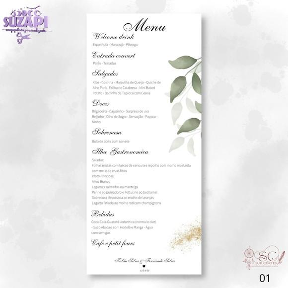 Menu Verde Oliva 10x29cm