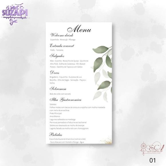 Menu Verde Oliva 9,5x21cm
