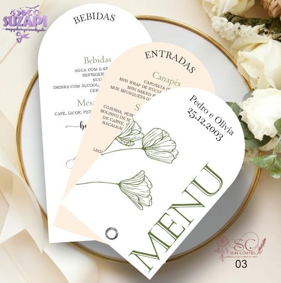 Menu Verde Oliva Luxo 3 Paginas