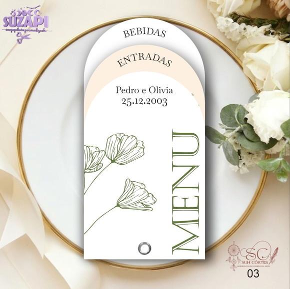 Menu Verde Oliva Luxo 3 Paginas