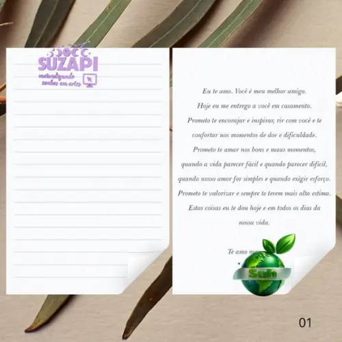 2 Votos de Casamento Minimalista