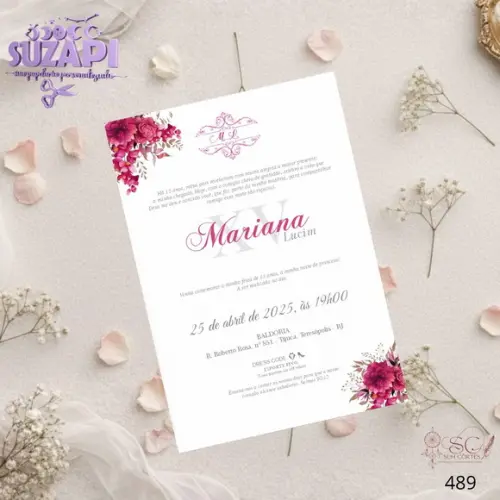 Convite 15 Anos A5 Fucsia
