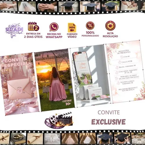 Convite 15 Anos Interativo Exclusive Jardim Rosa + Brinde