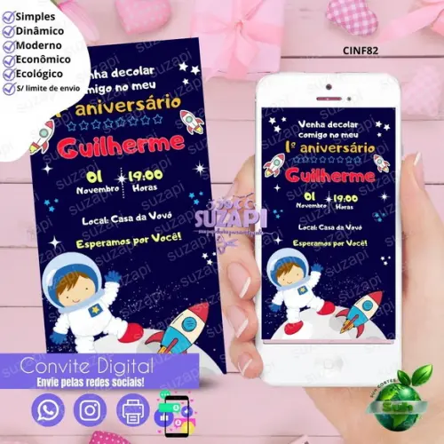 Convite Astronauta Digital Virtual Whatsapp