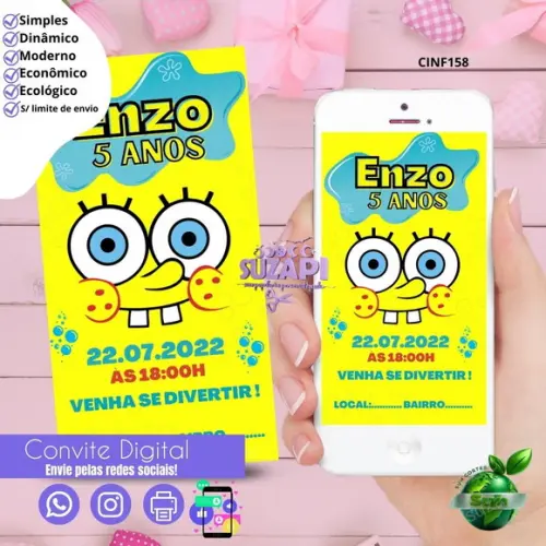 Convite Bob Espoja Digital Virtual Whatsapp