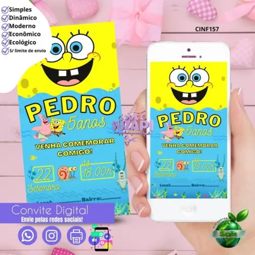 Convite Bob Espoja Digital Virtual Whatsapp