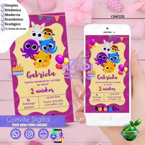 Convite Bolofofo Digital Virtual Whatsapp