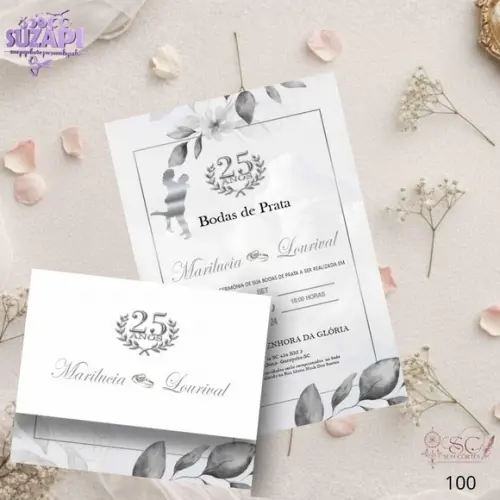 Convite Bodas de Prata Tam A5