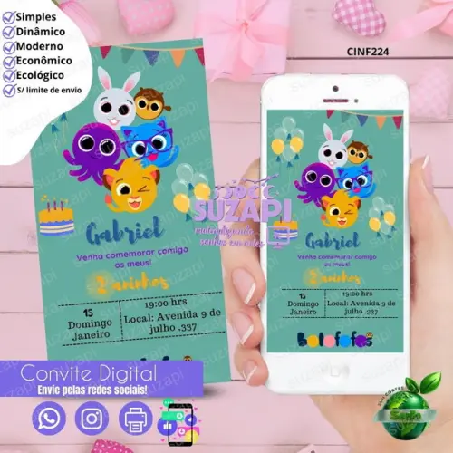 Convite Bolofofo Digital Virtual Whatsapp