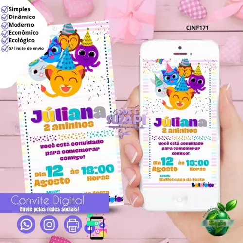 Convite Bolofofo Digital Virtual Whatsapp