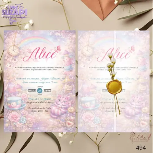 Convite de 15 Anos Alice no Pais das Maravilhas Especial
