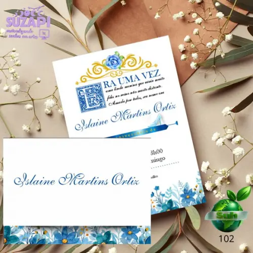 Convite de 15 Anos Realeza Azul