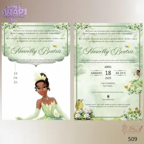 Convite de 15 Tiana Verde Oliva Especial