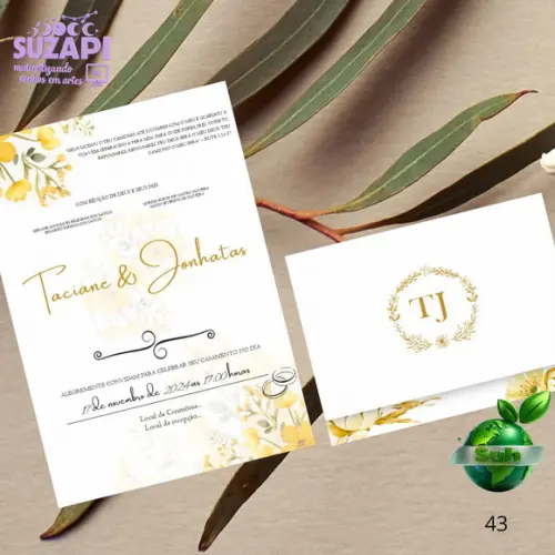 Convite de Casamento Amararelo Promocional