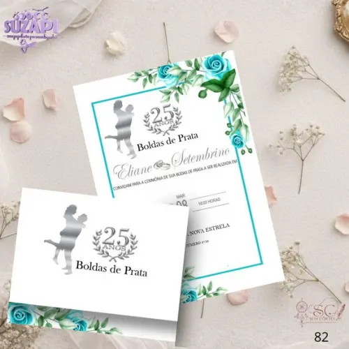 Convite de Bodas de Prata Tam A5