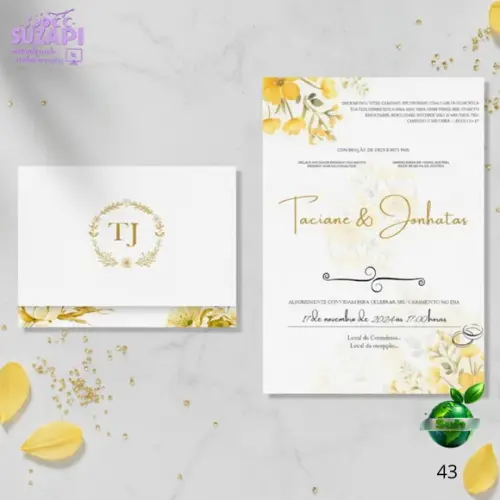 Convite de Casamento Amararelo Promocional