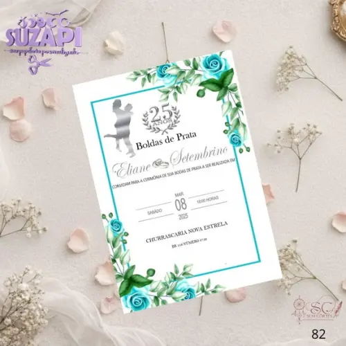 Convite de Bodas de Prata Tam A5